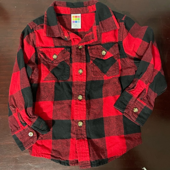 Toddler Boy Holiday Buffalo Long Sleeve Button Down Fleece Christmas Shirt - Picture 1 of 3